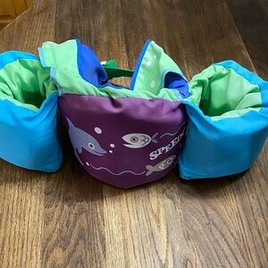 Speedo Kids Swim Vest - Purple, Blue, and Green. Child 30-50 lbs